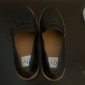Dolce vita black leather slip ons, never worn